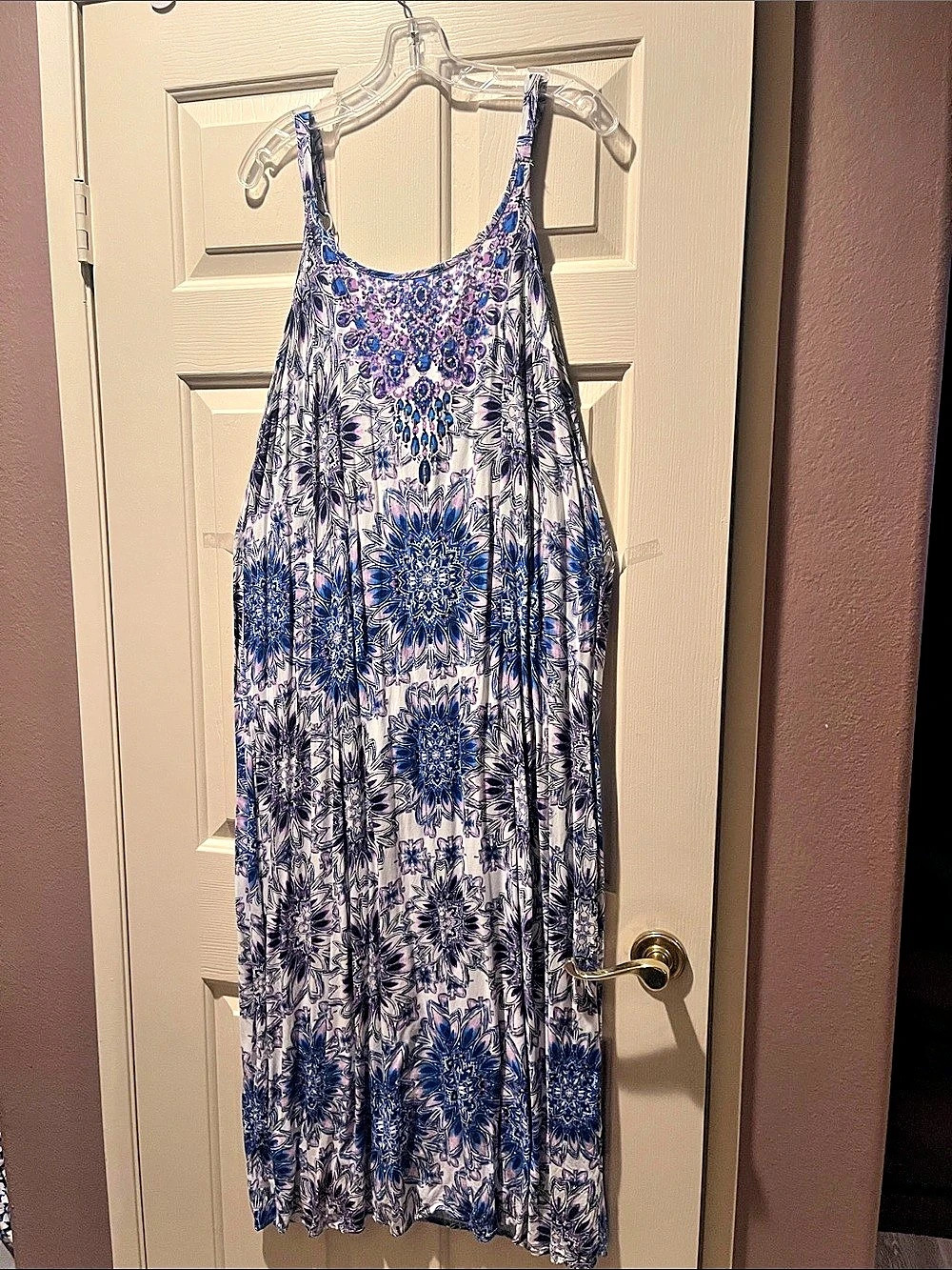 Millers Woman Floral Maxi Dress in Blue & Pink Size 16 Like New